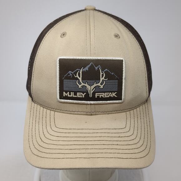 Muley Freak Snapback Trucker Hat Brown One Size Adjustable Mesh Back Embroidered - Picture 2 of 10